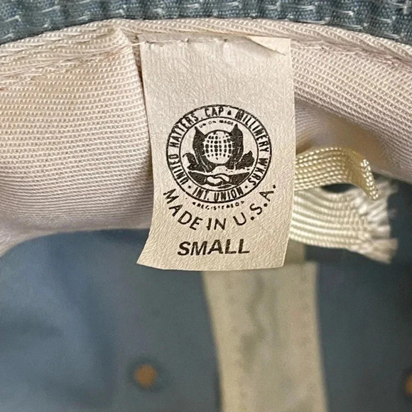 Vintage Union Made Light Blue Bucket Hat Small – Striped Band USA Made 21" - Picture 7 of 8
